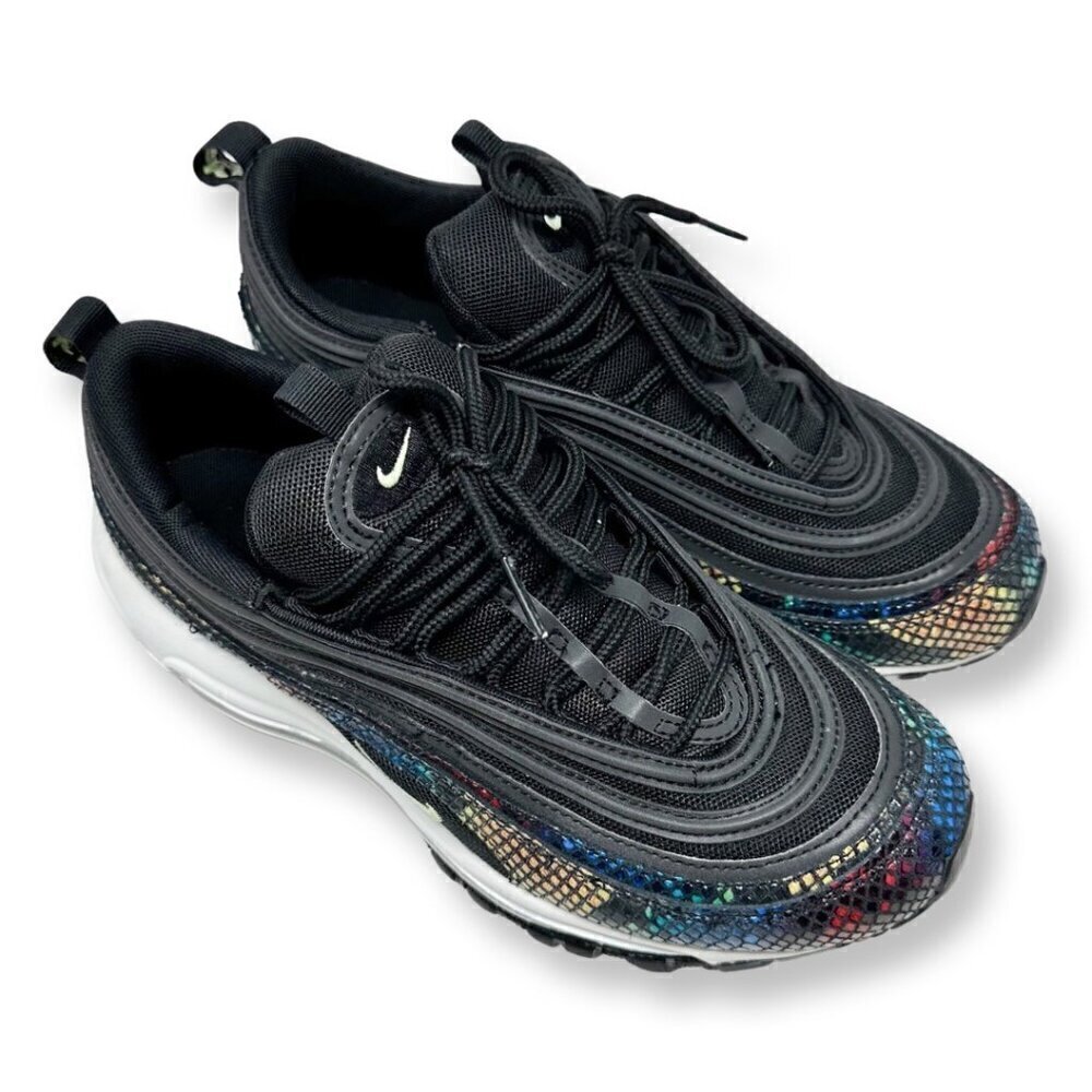 Nike Womens Air Max 97 SE Rainbow Snake Black Multicolor Size 8